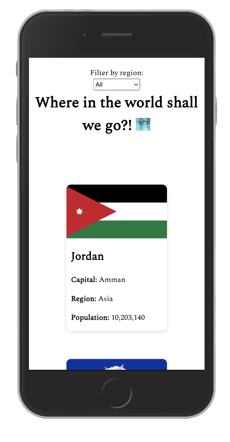 A mobile view of the apps landing page