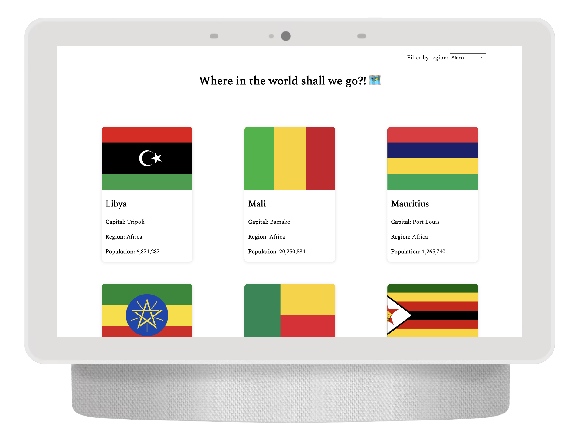 A screenshot of the app in a small laptop view